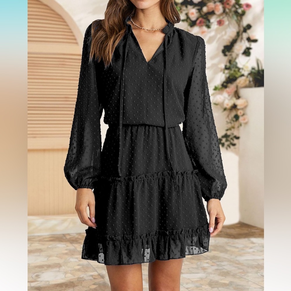 NWT black swiss dot dress